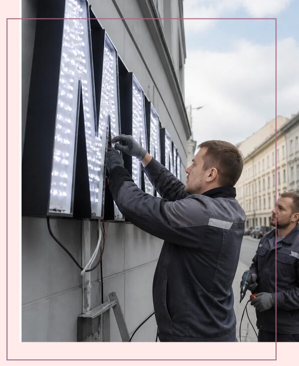 Изготовление и монтаж светодиодных LED вывесок в Устях-Джегуте