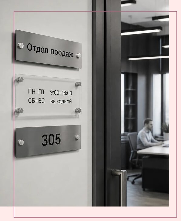 Офисные таблички на дверь в Устях-Джегуте по цене от 4960 р. | Аванза-Стд